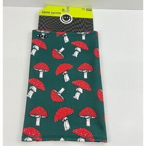 Neff Headwear Snow Gaiter Green Red Mushrooms OSFA NWT